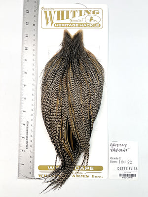 Grizzly Variant - Whiting Heritage Hackle Rooster Cape - Grade 2 (#87)
