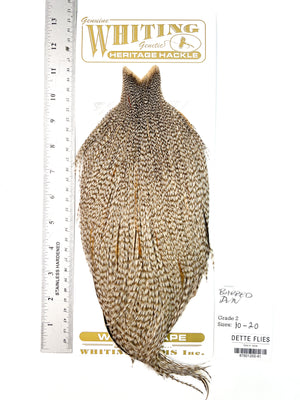 Barred Dun - Whiting Heritage Hackle Rooster Cape - Grade 2 (#91)