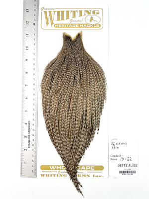 Barred Dun - Whiting Heritage Hackle Rooster Cape - Grade 2 (#92)