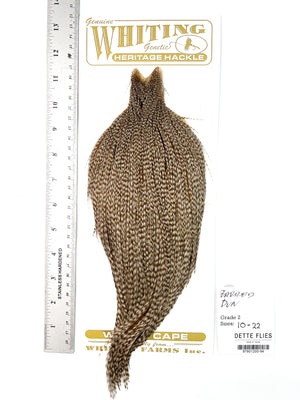 Barred Dun - Whiting Heritage Hackle Rooster Cape - Grade 2 (#94)