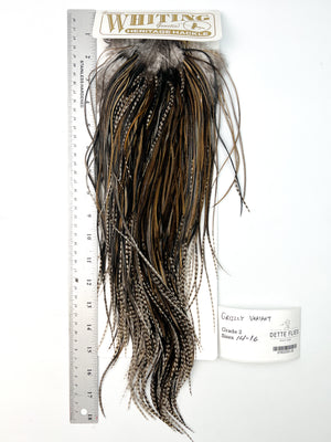 Grizzly Variant - Whiting Heritage Hackle Rooster Saddle - Grade 2 (#26)