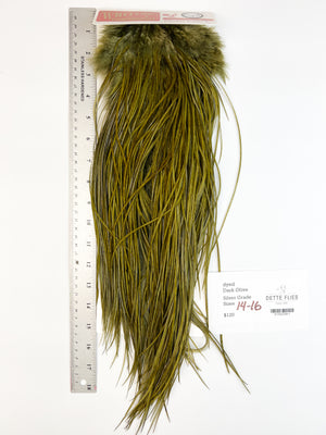 dyed Dark Olive - Whiting Line Rooster Saddle - Silver Grade