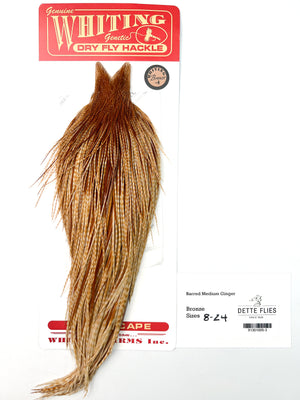 Barred Medium Ginger - Whiting Line Rooster Cape - Bronze Grade