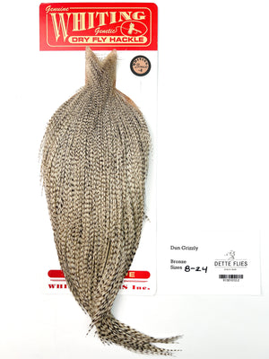Dun Grizzly - Whiting Line Rooster Cape - Bronze Grade