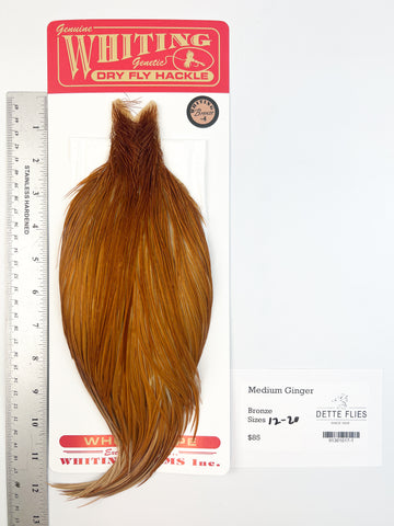 Medium Ginger - Whiting Line Rooster Cape - Bronze Grade