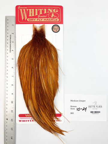 Medium Ginger - Whiting Line Rooster Cape - Bronze Grade