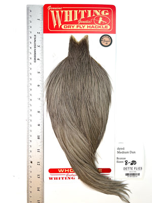 dyed Medium Dun - Whiting Line Rooster Cape - Bronze Grade (#4)