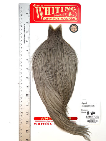 dyed Medium Dun - Whiting Line Rooster Cape - Bronze Grade (#4)