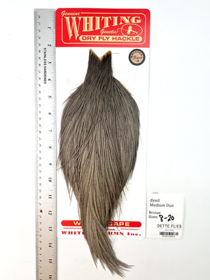 dyed Medium Dun - Whiting Line Rooster Cape - Bronze Grade (#5)