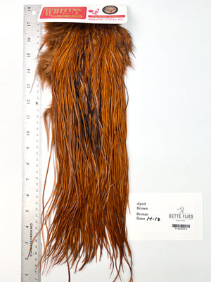 dyed Brown - Whiting Line Rooster Saddle - Bronze Grade