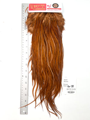 dyed Brown - Whiting Line Rooster Saddle - Bronze Grade (#3)