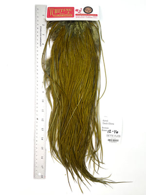 dyed Dark Olive - Whiting Line Rooster Saddle - Bronze Grade (#3)