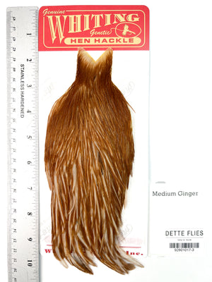 Medium Ginger - Whiting Line Hen Cape (#3)