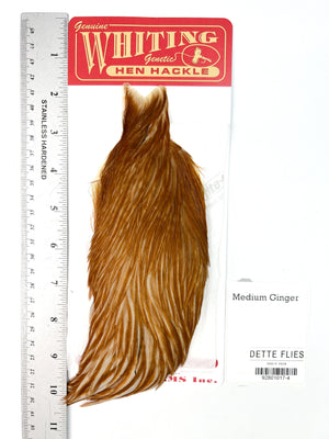Medium Ginger - Whiting Line Hen Cape (#4)