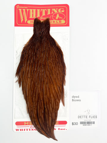 dyed Brown - Whiting Line Hen Cape
