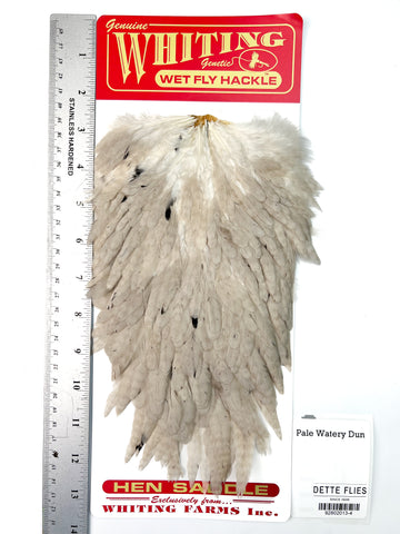 Pale Watery Dun - Whiting Line Hen Saddle (#4)