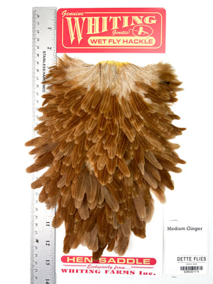 Medium Ginger - Whiting Line Hen Saddle (#4)