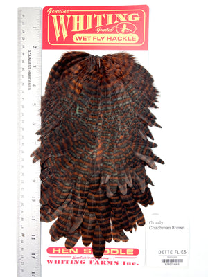 Grizzly dyed Coachman Brown - Whiting Line Hen Saddle (#5)