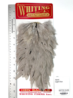 dyed Light Dun - Whiting Line Hen Saddle (#6)