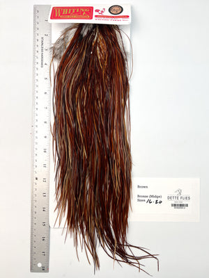 Brown - Whiting Midge Line Rooster Saddle - Bronze Grade