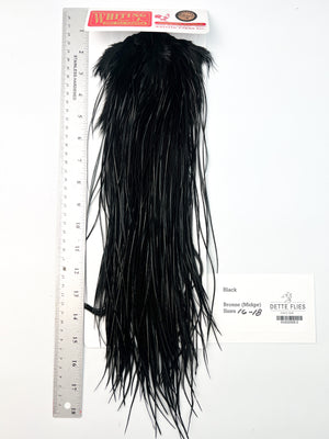 Black - Whiting Midge Line Rooster Saddle - Bronze Grade