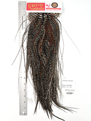 Grizzly Variant - Whiting Midge Line Rooster Saddle - Bronze Grade (#7)