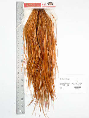 Medium Ginger - Whiting Midge Line Rooster Saddle - Bronze Grade