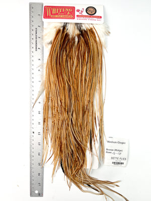 Medium Ginger - Whiting Midge Line Rooster Saddle - Bronze Grade (#2)