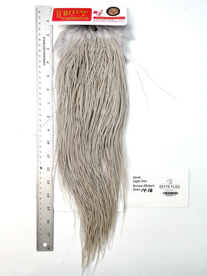 dyed Light Dun - Whiting Midge Line Rooster Saddle - Bronze Grade