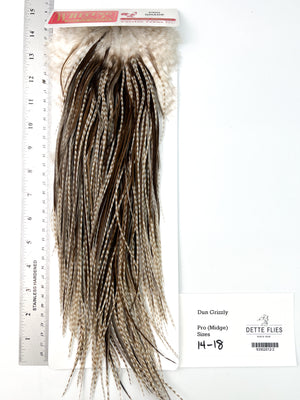Dun Grizzly - Whiting Midge Rooster Saddle - Pro Grade