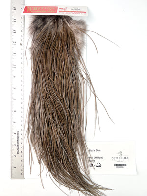 dyed Dark Dun - Whiting Midge Rooster Saddle - Pro Grade