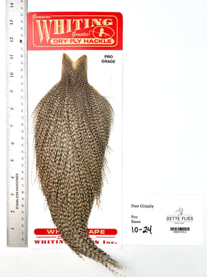 Dun Grizzly - Whiting Line Rooster Cape - Pro Grade