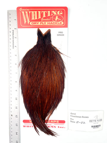 dyed Coachman Brown - Whiting Line Rooster Cape - Pro Grade (#3)