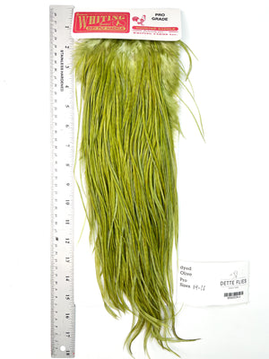 dyed Olive - Whiting Line Rooster Saddle - Pro Grade (#4)