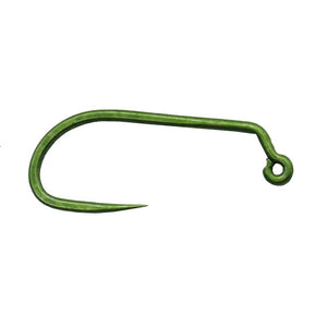 Daiichi 4694 - 60 Degree Barbless Jig Hook - Matte Green