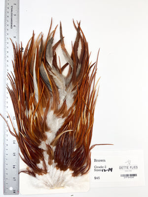 Brown | Sideling Hill Hackle Rooster Saddle - Grade 2