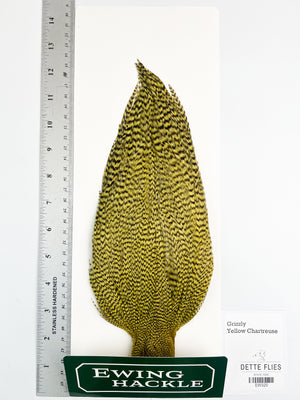 Grizzly dyed Yellow Chartreuse - Ewing Rooster Cape