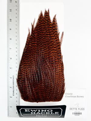 Grizzly dyed Coachman Brown - Ewing Deceiver Patch