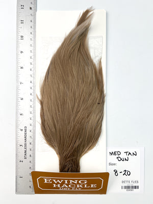 Medium Tan Dun - Ewing Dry Fly Rooster Cape (381)