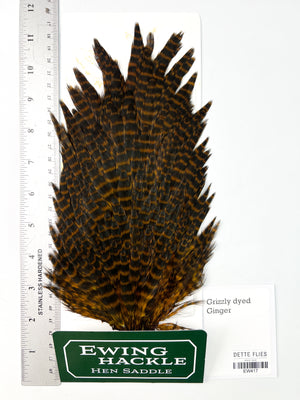 Grizzly dyed Ginger - Ewing Hen Saddle (417)