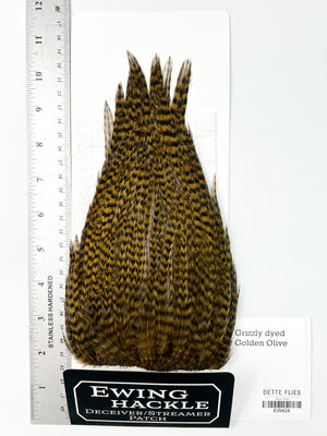 Grizzly dyed Golden Olive - Ewing Deceiver Patch (424)