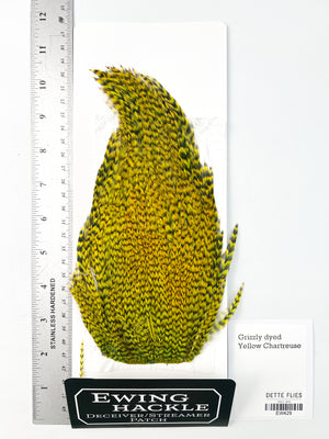 Grizzly dyed Yellow Chartreuse - Ewing Deceiver Patch (429)