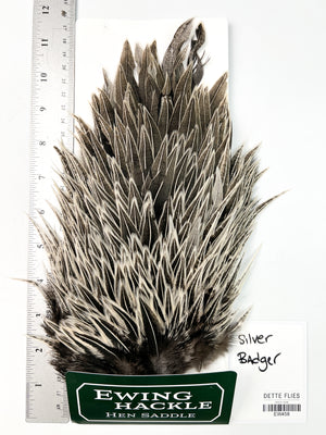 Silver Badger - Ewing Hen Saddle (458)