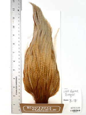 Light Barred Ginger - Ewing Dry Fly Rooster Cape (514)