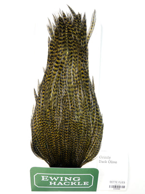 Grizzly dyed Dark Olive - Ewing Rooster Cape (586)
