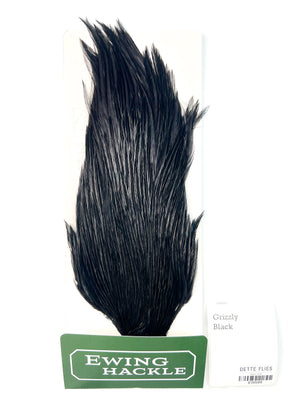 Grizzly dyed Black - Ewing Rooster Cape (589)