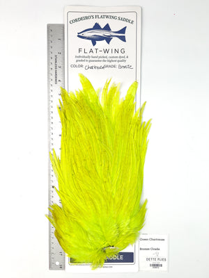 Green Chartreuse - Ewing x Cordeiro's Flatwing Saddle - Bronze (#612)