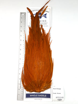 Burnt Orange - Ewing x Cordeiro's Flatwing Saddle - Bronze (#857)