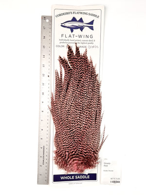 Grizzly dyed Pink - Ewing x Cordeiro's Flatwing Saddle - Bronze (#690)