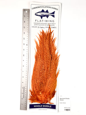 Bleached Grizzly dyed Honey - Ewing x Cordeiro's Flatwing Saddle - Bronze (#708)